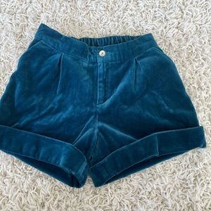 Oscar de la Renta blue velvet shorts